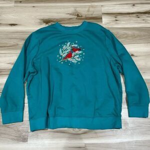 Vintage Holiday Editions Red Cardinal Crewneck Sweatshirt Women’s 2XL